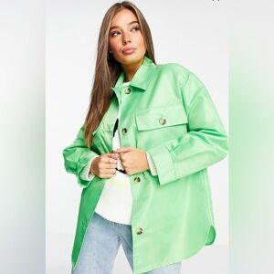 Brand New ASOS Vintage 90s Green Oversized Spring Coat Retro Fall Jacket Size 4